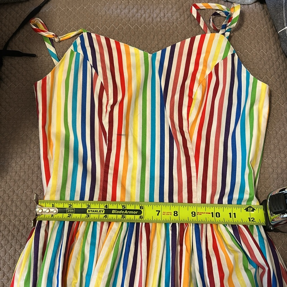 Unique Vintage Retro Style Rainbow Pride Swing Dress - Picture 4 of 5